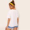 Women Clothing Casual White Short Sleeve Solid Stretchy Top - Image 2