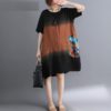 Women Cotton plus size Loose Boho O-Neck Casual Dress - Image 2