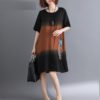 Women Cotton plus size Loose Boho O-Neck Casual Dress - Image 3