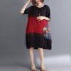 Women Cotton plus size Loose Boho O-Neck Casual Dress - Image 5