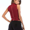 Women Cut Out Plunging Knitted Crop Top - Image 4
