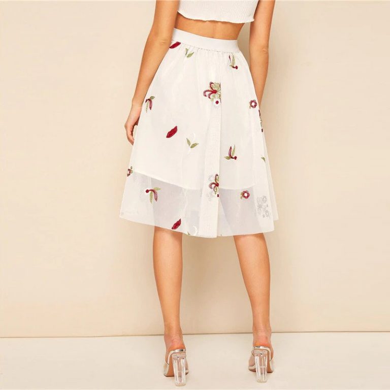 Women Elegant Aline High Waist Midi Skirt Ladies Skirt - Image 2