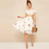 Women Elegant Aline High Waist Midi Skirt Ladies Skirt - Image 5