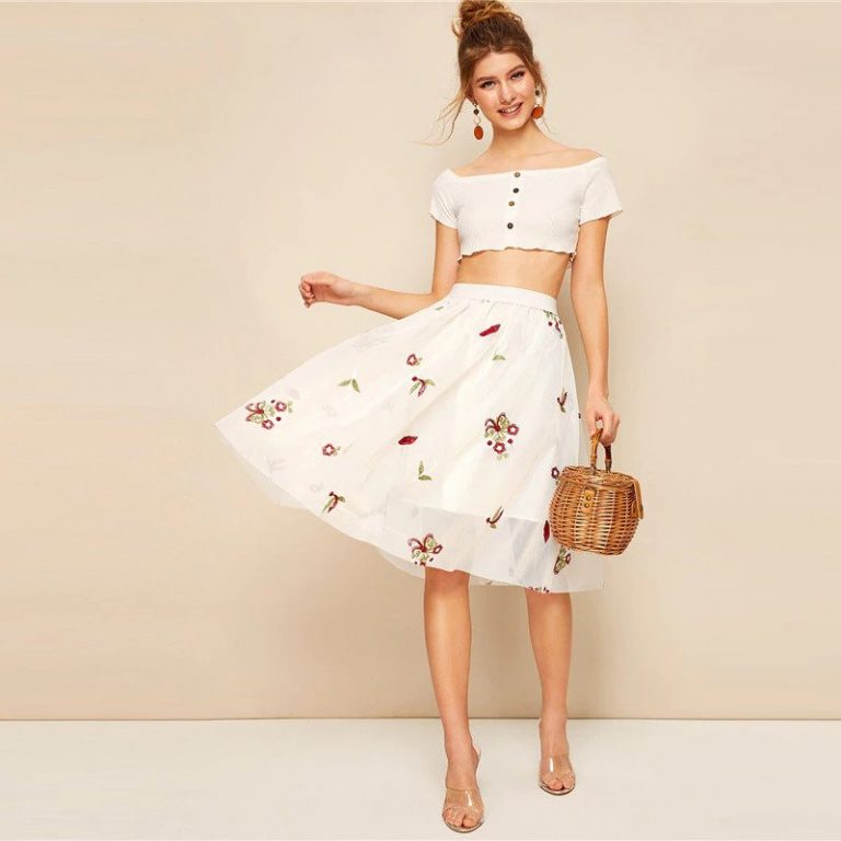 Women Elegant Aline High Waist Midi Skirt Ladies Skirt - Image 5