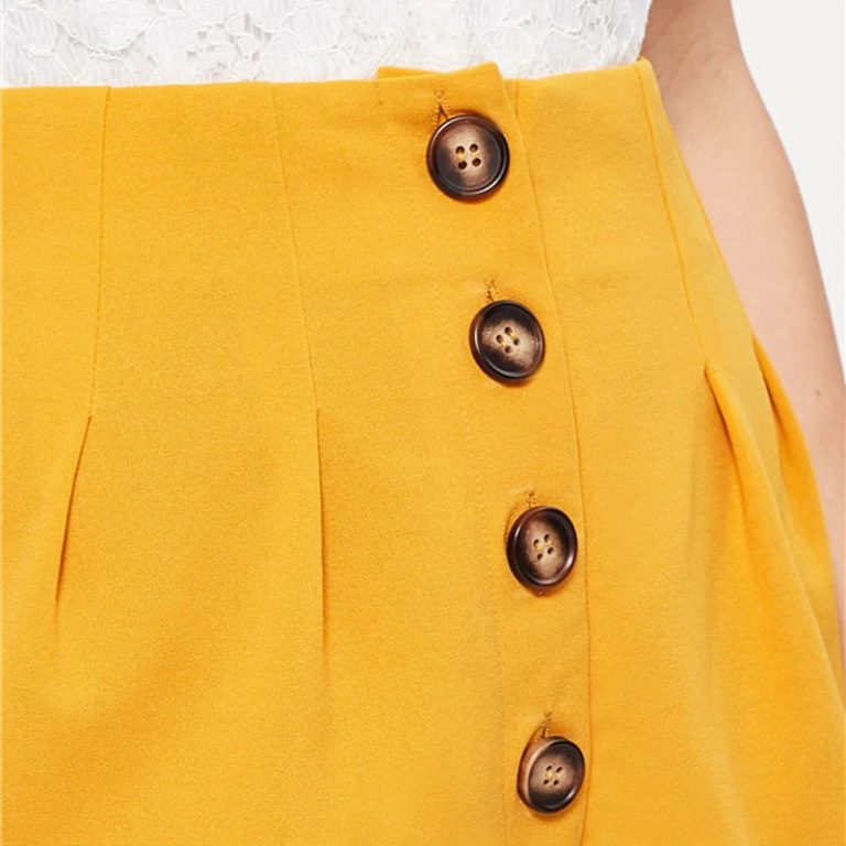 Women Elegant Button Front High Waist Shorts - Image 2
