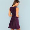 Women Elegant Casual Fit and Flare Sleeveless Glitter Short Dress - Image 3