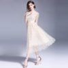 Women Elegant Mesh Chiffon Embroidery Sweet long  party dress - Image 2