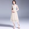Women Elegant Mesh Chiffon Embroidery Sweet long  party dress - Image 5