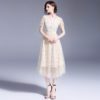 Women Elegant Mesh Chiffon Embroidery Sweet long  party dress - Image 6