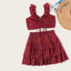 Women Elegant Mid Waist Casual Solid Velvet Mini Skirt - Image 2