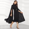Women Exaggerate Split Sleeve Belted  Party Bodycon Dress