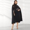 Women Exaggerate Split Sleeve Belted  Party Bodycon Dress - Image 2