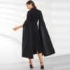 Women Exaggerate Split Sleeve Belted  Party Bodycon Dress - Image 3