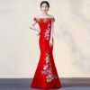 Women Floral Mermaid vestidos Embroidery bodycon maxi dress