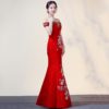 Women Floral Mermaid vestidos Embroidery bodycon maxi dress - Image 3