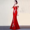 Women Floral Mermaid vestidos Embroidery bodycon maxi dress - Image 4