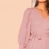 Women Frilled Bishop Sleeve Belted V Neck Short A Line Dress - Image 10