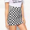 Women Glamorous Bodycon Mid Waist Plaid Skirt - Image 5