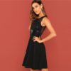 Women Going Out Round Neck Sleeveless Plain Party Dress - Image 3