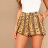 Women High Street Casual Mid Waist Loose Pocket Shorts