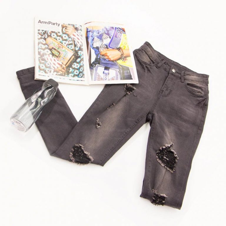 Women High Street Casual Pencil Pants High Waisted Jeans - Image 2