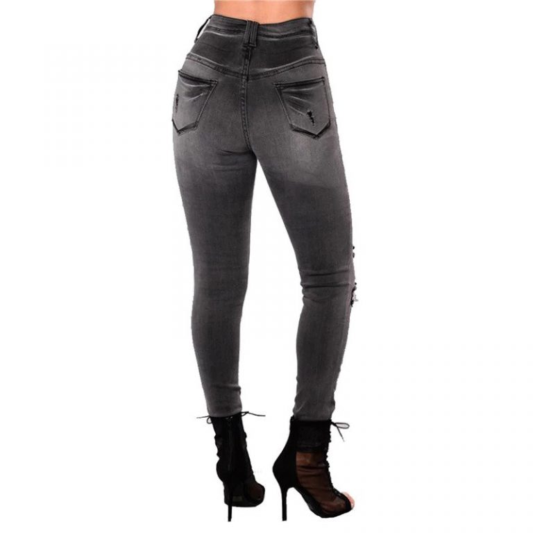 Women High Street Casual Pencil Pants High Waisted Jeans - Image 6
