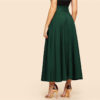 Women High Waist Plain Vintage Full Length Party Skirt - Image 2