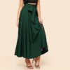 Women High Waist Plain Vintage Full Length Party Skirt - Image 4