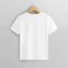 Women Highstreet White Rolled Up Sleeve Be Fearless Print Pullovers Tee - Image 3