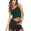 Women Knitted Button Up Bowtie Crop Top