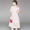 Women Lace Print Hollow Out short Dress  Holiday Party Dress - Image 2