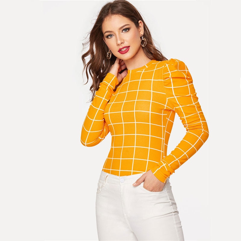 Women Long Sleeve Stretchy Casual Elegant T-shirt - Image 2