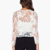 Women Long Sleeves Embroidered Semi-Sheer Crop Top - Image 3