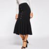 Women Mid Waist Solid Mermaid Workwear Bodycon Skirts - Image 2