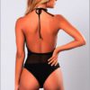 Women One-Piece Solid Halter Beachwear Swimwear - Image 2