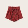 Women Paperbag Waist Slant Pocket Ditsy Floral Shorts - Image 2
