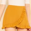 Women Ruffle Trim Overlap Skort Vacation Mid Waist Zipper Fly Shorts - Image 2
