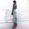 Women Ruffles Butterfly Sleeveless Backless Mermaid Party Dress