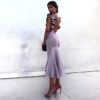 Women Ruffles Butterfly Sleeveless Backless Mermaid Party Dress - Image 3