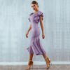 Women Ruffles Butterfly Sleeveless Backless Mermaid Party Dress - Image 5