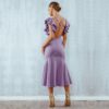 Women Ruffles Butterfly Sleeveless Backless Mermaid Party Dress - Image 6