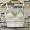 Women Runway Crop Tops Diamonds chain Club Tank Tops - Image 4