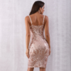 Women Sequined Deep V Neck Club Dress Backless Evening Party Dress - Image 4