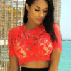 Women Sexy Lace Sheer Crop Top