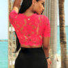 Women Sexy Lace Sheer Crop Top - Image 2
