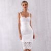 Women Sexy Lace Spaghetti Strap Bodycon Party Dress - Image 4