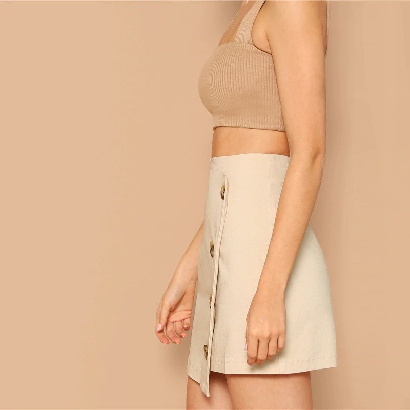 Women Sheath Skirt Mid Waist Above Knee Skirt - Image 3