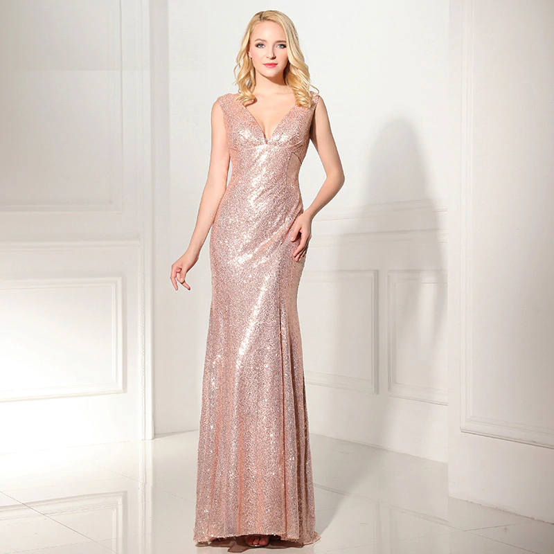 Women Shining Mermaid Evening Dress Formal Special Occasion Party Gowns