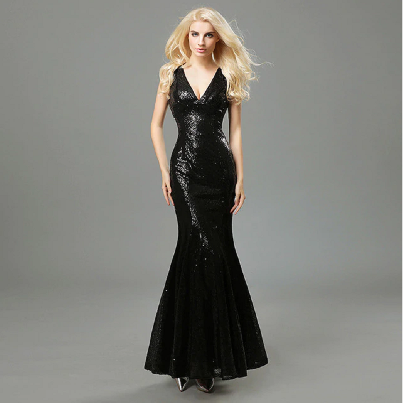 Women Shining Mermaid Evening Dress Formal Special Occasion Party Gowns - Image 7