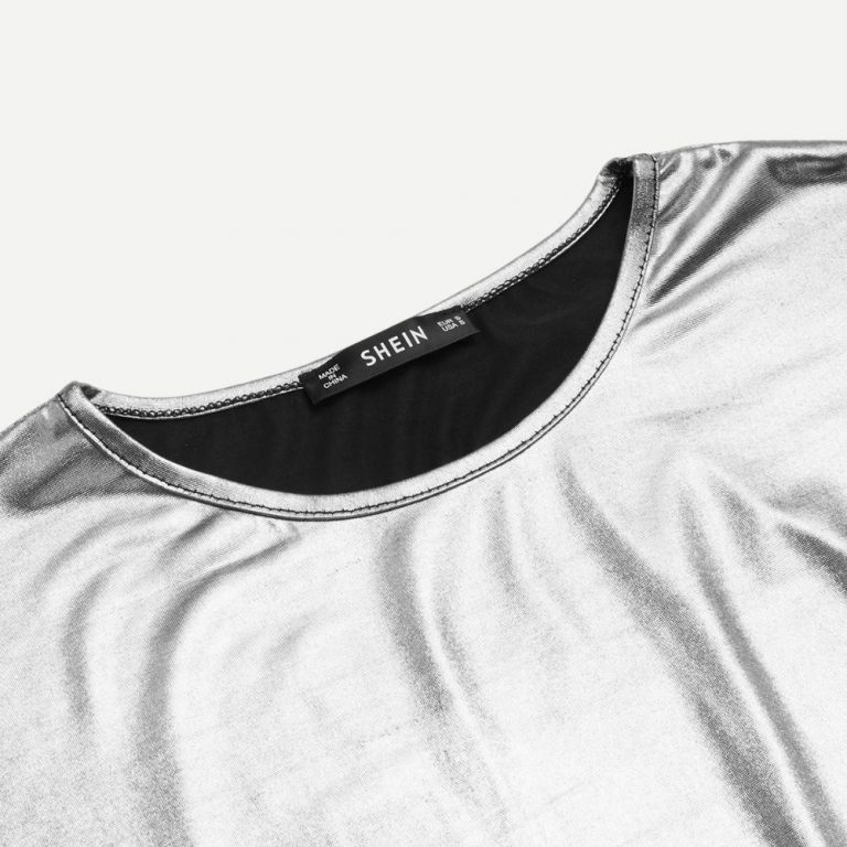 Women Silver Short Sleeve O Neck Regular Fit T-shirt - Image 5